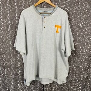 Vtg University of Tennessee Vols Castawys Embroidered Henley Short Sleeve Shirt